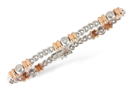 A241-86816: K054-55870 WITH ROSE GOLD BARS .45 TW