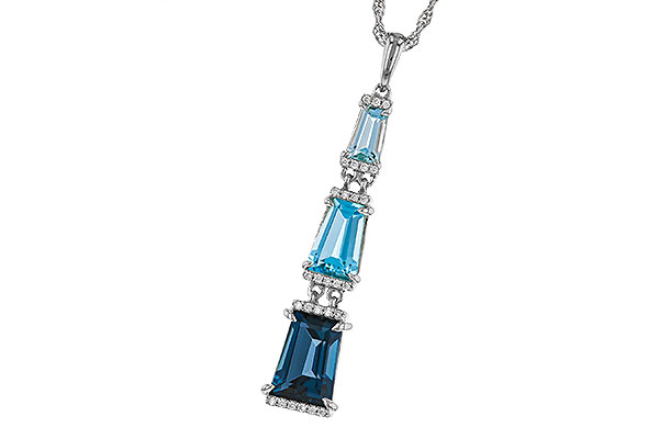 G329-13124: NECKLACE 2.60 TW BLUE TOPAZ 2.65 TGW