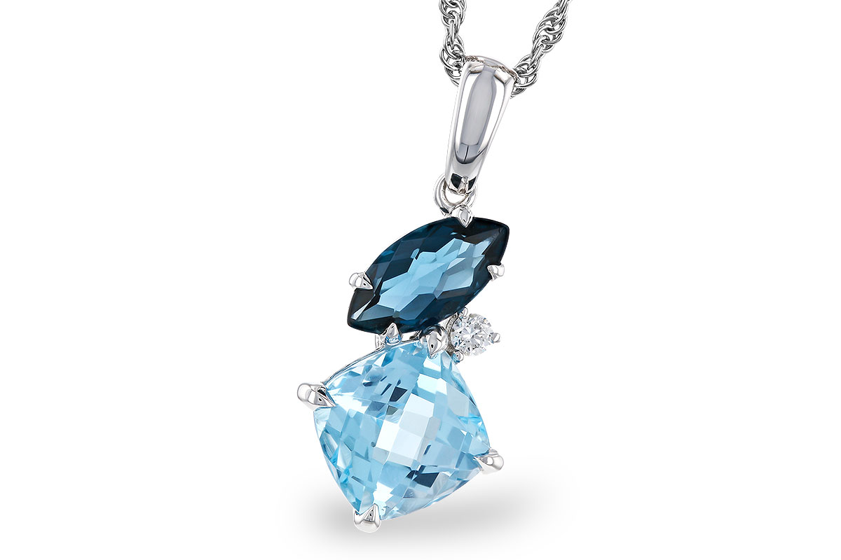 M329-13097: NECKLACE 2.37 TW BLUE TOPAZ 2.40 TGW